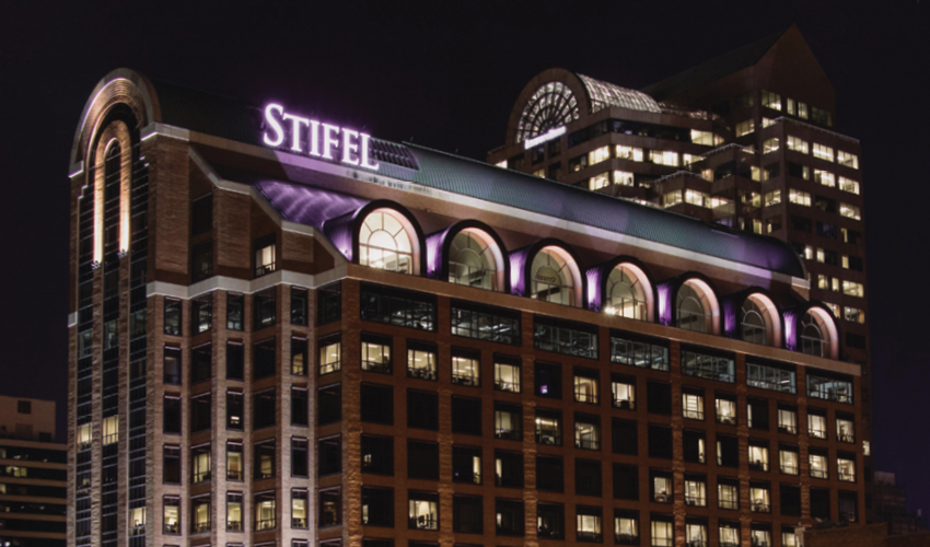  Stifel Headquarters Building in St. Louis, Missouri at night